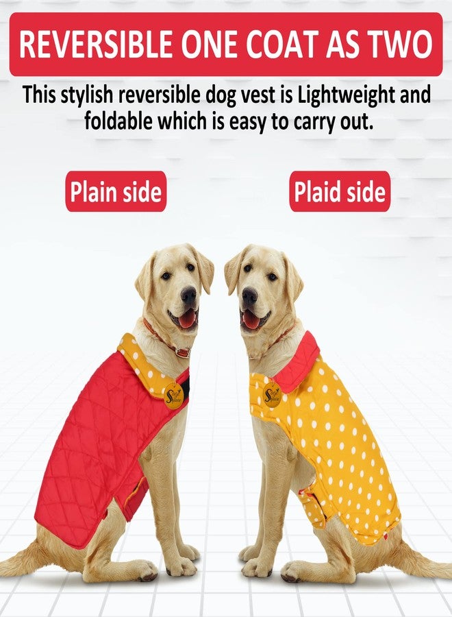 Sage Square Dog Fleece Jacket Reversible Dog Vest Waterproof, Windproof Cold Weather Dog Clothes Pet Apparel for Dogs (Yellow and Red) (Large) (24 Inches) - Image 3